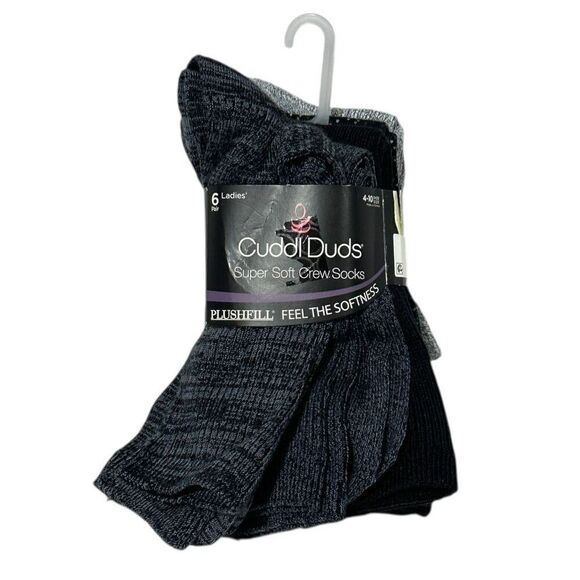 Cuddl Duds Women's 6-Pack Super Soft Crew Sock - Picture 1 of 9